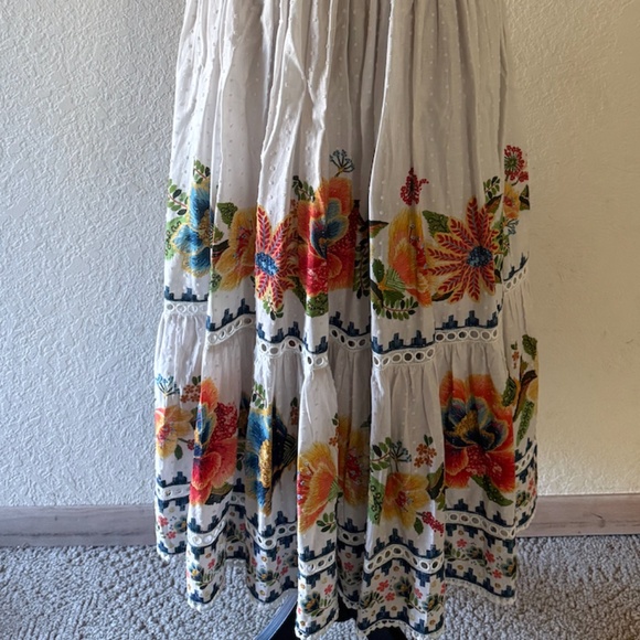 FARM RIO Off-White Delicate Garden Midi Dress Size Small - Picture 9 of 16